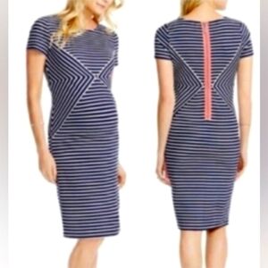 Jessica Simpson Navy Striped Dress-Size Medium